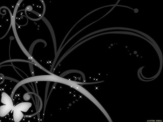 Black white butterfly stars background - gothic free wallpaper for desktop
