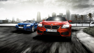 Cars driving road city skyline 2 - skyscraper free wallpaper