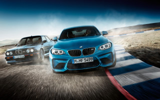 Two cars driving road sky 3 - a track free wallpaper