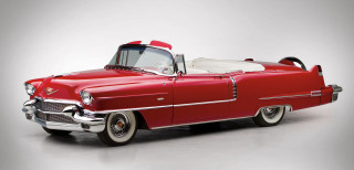 Red classic car white top - a red classic car free wallpaper