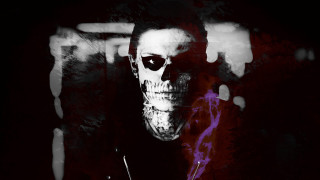Skull man purple tie gothic - a white skull free wallpaper