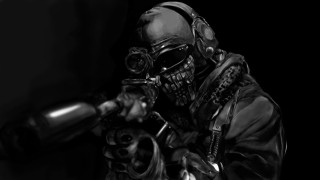 Man gas mask holding gun - a man in a gas mask holding free wallpaper