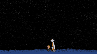 Cartoon cat person snow night - night sky free wallpaper