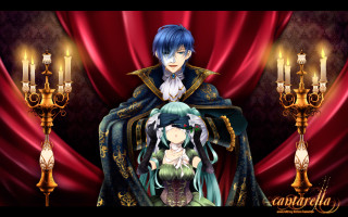 Anime couple red curtain candles - a red curtain free wallpaper