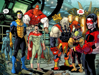 Superheroes room comic strip above - a comic free wallpaper