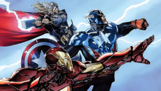 Avengers couple cloudy day red - a red cape free wallpaper