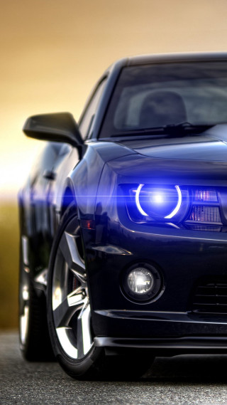 Blue car bright headlight driving - bright free wallpaper
