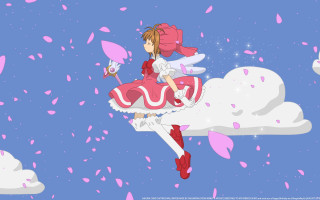 Girl pink dress flying umbrella - a pink dress free wallpaper