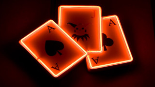 Neon playing cards skull jack - neon free wallpaper