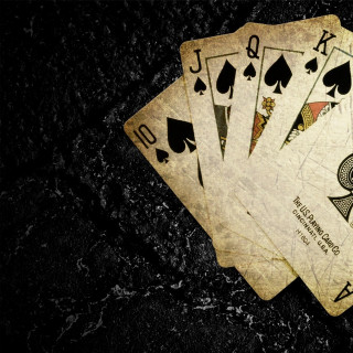 Four kind playingcard tabletop black - a table top free wallpaper