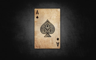 Ace playing card black background - abstract illusionism free wallpaper