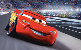 Cartoon racecar crowd night city - a crowd of people watching free wallpaper