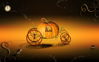 Pumpkin carriage clock background wall - the wall behind free wallpaper