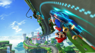 Mario luigi track castle rainbow - a video game free wallpaper