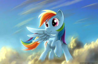 Rainbow pony clouds closed eyes - the cloud free wallpaper