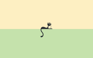 Black cat green yellow wallpaper - character portrait free wallpaper