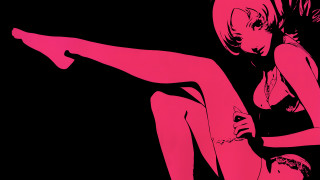 Woman pink dress transgressive art - a silk screen free wallpaper