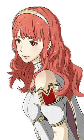 Woman red hair red cape 2 - a red cape free wallpaper