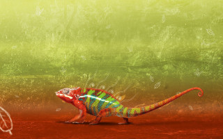 Colorful lizard psychedelic digital painting 2 - bernard accama free wallpaper