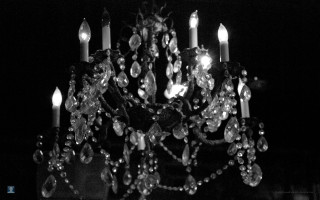 Chandelier candles lit dark black - candle free wallpaper