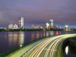 City skyline bridge river night 12 - everett warner free wallpaper