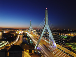 High bridge night city lights - high free wallpaper