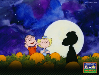Boy girl moon pumpkin patch - stuckism free wallpaper