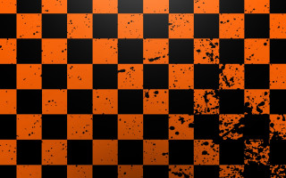 Black orange checkered grungy background - op art free wallpaper