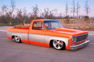 Orange silver truck autumn nature - eric dinyer free wallpaper