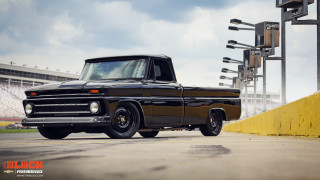 Black truck parking lot yellow - eric dinyer free wallpaper