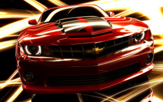 Red sports car yellow black 2 - hood hood free wallpaper