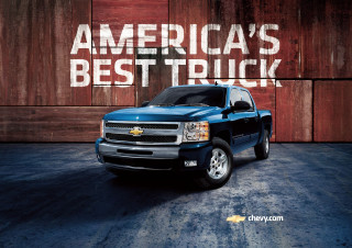 Blue truck parked wooden wall - a blue truck free wallpaper