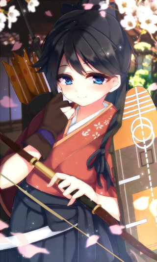 Girl bow arrow flower hand - her hand and a flower free wallpaper