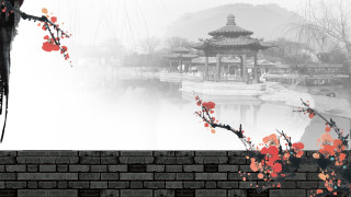Chinese building lake red flowers - emperor huizong of song free wallpaper