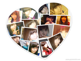 Heart shaped collage women cell - chizuko yoshida free wallpaper
