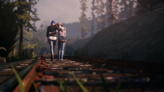 Couple people train track forest 2 - edward otho cresap ord ii free wallpaper