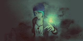 Green light smoke room fantasy - their hand in free wallpaper
