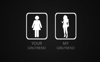 Girlfriend bathroom signs together - simple free wallpaper for desktop