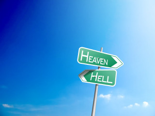 Green street signs opposite directions - institutional free wallpaper