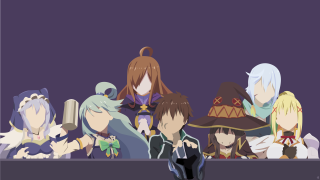 Anime characters purple background black 2 - ufotable free wallpaper