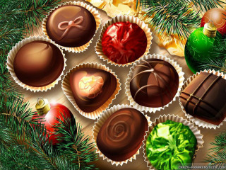 Chocolates table christmas tree wine 2 - clara peeters free wallpaper