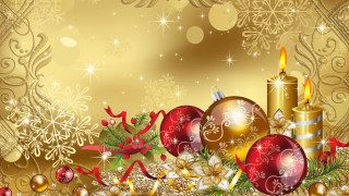 Christmas background candle ornaments decorations - a gold background free wallpaper