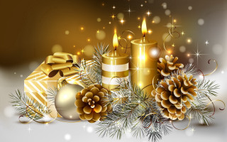 Christmas scene candle light warmth - a christmas scene free wallpaper