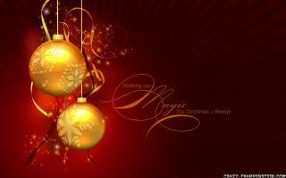 Red gold christmas card ornaments 2 - magical free wallpaper for desktop