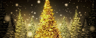 Christmas tree lit snow falling - ernest william christmas free wallpaper for desktop