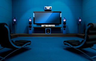 Room tv speakers chair monitor - a chair in front free wallpaper