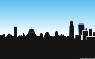 City skyline dome blue sky - a blue sky in the background free wallpaper for desktop