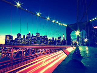 City skyline bridge night lights 10 - night free wallpaper