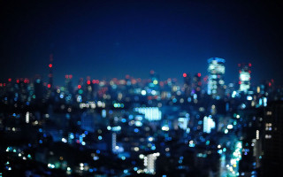 City night lights buildings sky - video art free wallpaper