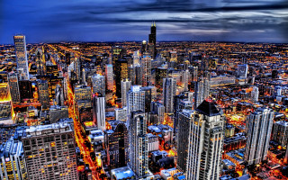 Cityscape tall buildings night cloudy - tall building free wallpaper